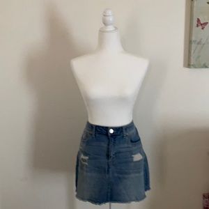 Mid Rise Denim Pencil Skirt